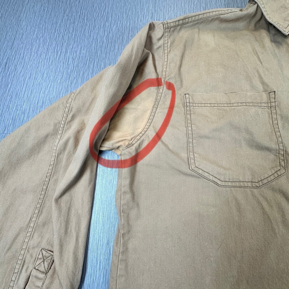 VTG 1995 Levis Denim Shirt Metal Button Long Sleeve Grunge XL RARE Golden Yellow - Picture 7 of 8